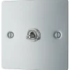 LAP 10AX 1-Gang 2-Way Toggle Switch Polished Chrome -British General Shop 23946 P