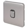 Schneider Electric Lisse Deco 20AX 1-Gang DP Control Switch Brushed Stainless Steel With Black Inserts