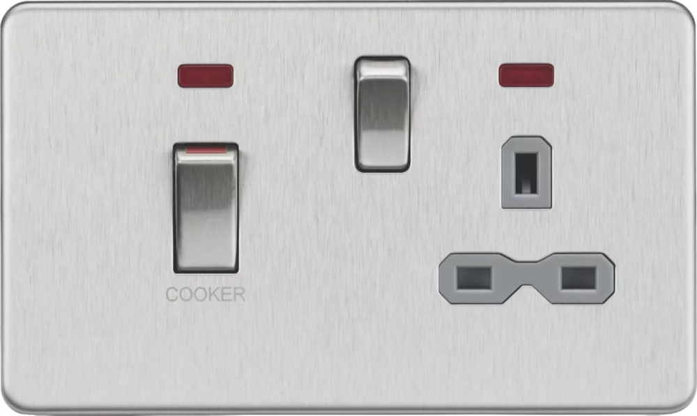 Knightsbridge SFR83MNBCG 45 & 13A 2-Gang DP Cooker Switch & 13A DP Switched Socket Matt White With LED With Colour-Matched Inserts 3 Knightsbridge SFR83MNBCG 45 & 13A 2-Gang DP Cooker Switch & 13A DP Switched Socket Matt White With LED With Colour-Matched Inserts