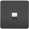 Knightsbridge SF7400MB Slave Telephone Socket Matt Black -British General Shop 244TX P