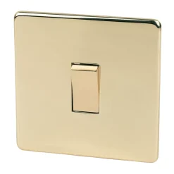 Crabtree Platinum 10AX 1-Gang 2-Way Light Switch Polished Brass