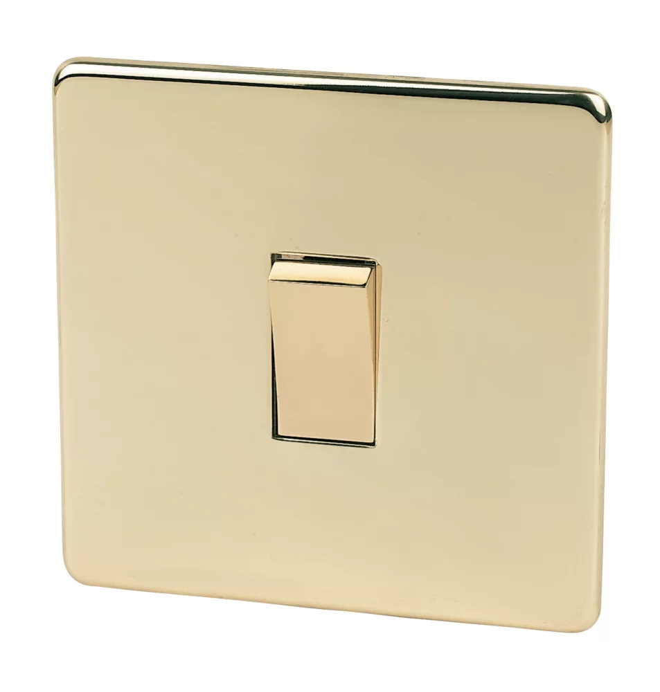 Crabtree Platinum 10AX 1-Gang 2-Way Light Switch Polished Brass 3 Crabtree Platinum 10AX 1-Gang 2-Way Light Switch Polished Brass