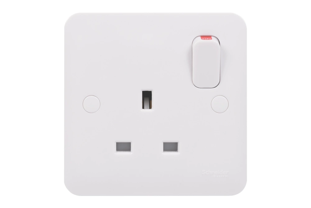 Schneider Electric Lisse 13A 1-Gang SP Switched Plug Socket White 4 Schneider Electric Lisse 13A 1-Gang SP Switched Plug Socket White - Image 2