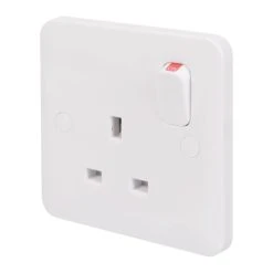 Schneider Electric Lisse 13A 1-Gang SP Switched Plug Socket White