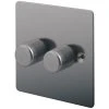 LAP 2-Gang 2-Way LED Dimmer Switch Brushed Stainless Steel -British General Shop 24866 P