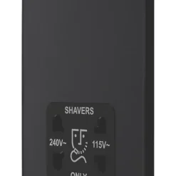 British General Evolve 2-Gang Dual Voltage Shaver Socket 115/240V Matt Black With Black Inserts