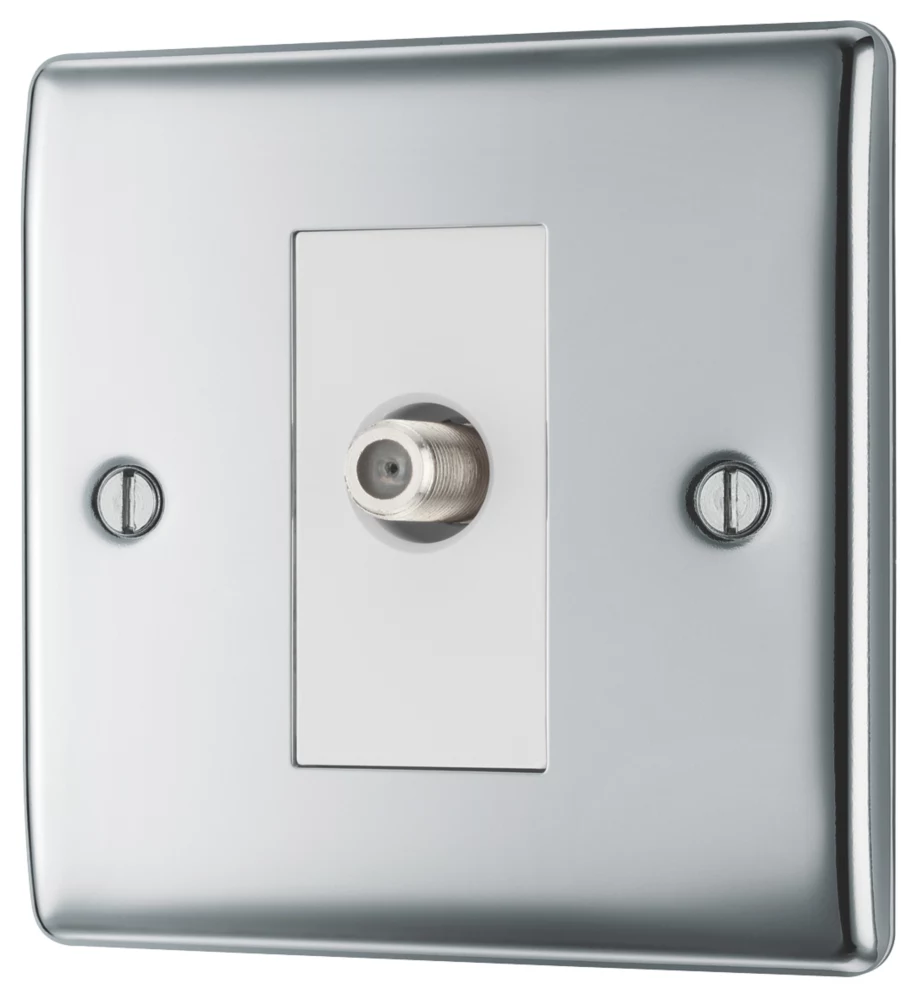 British General NEXUS METAL 1-Gang Single Satellite Socket Polished Chrome 3 British General NEXUS METAL 1-Gang Single Satellite Socket Polished Chrome