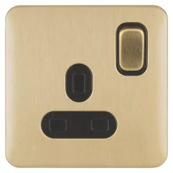 Schneider Electric Lisse Deco 13A 1-Gang DP Switched Plug Socket Satin Brass With Black Inserts 7 Schneider Electric Lisse Deco 13A 1-Gang DP Switched Plug Socket Satin Brass With Black Inserts -British General Shop 251FF A1