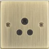 Knightsbridge CS5AAB 5A 1-Gang Unswitched 5A Socket Antique Brass With Black Inserts -British General Shop 251VF P