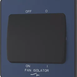 British General Evolve 10A 1-Gang 3-Pole Fan Isolator Switch Blue With Black Inserts -British General Shop 252PX A3