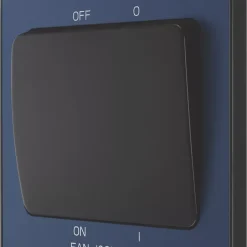 British General Evolve 10A 1-Gang 3-Pole Fan Isolator Switch Blue With Black Inserts