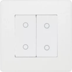 British General Evolve 2-Gang 2-Way LED Double Master Touch Trailing Edge Dimmer Switch Pearlescent White With White Inserts 11 British General Evolve 2-Gang 2-Way LED Double Master Touch Trailing Edge Dimmer Switch Pearlescent White With White Inserts -British General Shop 252PY A2
