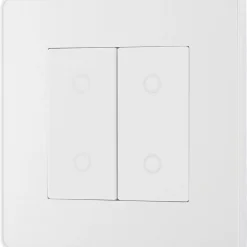 British General Evolve 2-Gang 2-Way LED Double Master Touch Trailing Edge Dimmer Switch Pearlescent White With White Inserts 12 British General Evolve 2-Gang 2-Way LED Double Master Touch Trailing Edge Dimmer Switch Pearlescent White With White Inserts -British General Shop 252PY A3