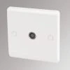 LAP 1-Gang Coaxial TV Socket White -British General Shop 25407 P