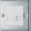 British General Nexus Metal Slave Telephone Socket Polished Chrome -British General Shop 254XG P