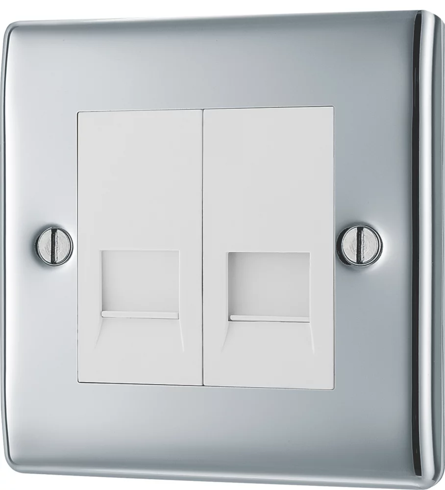 British General Nexus Metal Slave Telephone Socket Polished Chrome 3 British General Nexus Metal Slave Telephone Socket Polished Chrome