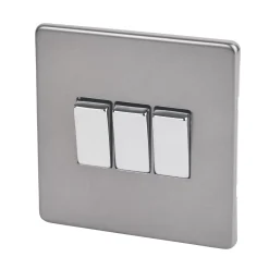 Varilight 10AX 3-Gang 2-Way Light Switch Slate Grey