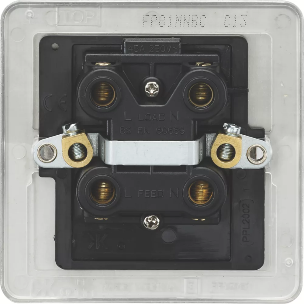 Knightsbridge FP81MNBC 45A 1-Gang DP Control Switch Brushed Chrome With LED 4 Knightsbridge FP81MNBC 45A 1-Gang DP Control Switch Brushed Chrome With LED - Image 2
