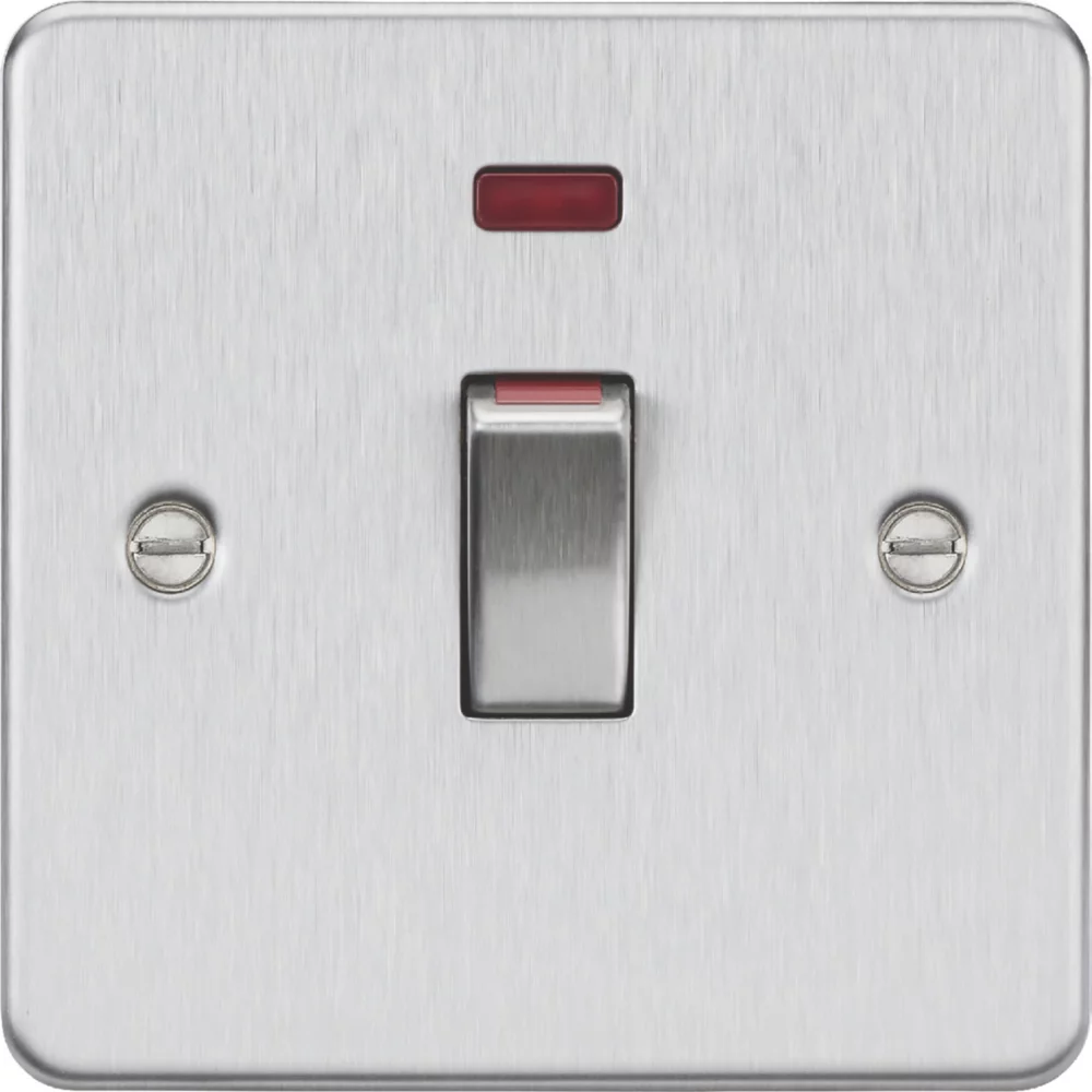 Knightsbridge FP81MNBC 45A 1-Gang DP Control Switch Brushed Chrome With LED 3 Knightsbridge FP81MNBC 45A 1-Gang DP Control Switch Brushed Chrome With LED
