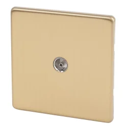 Varilight 1-Gang Coaxial TV Socket Brushed Brass