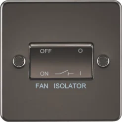 Knightsbridge FP1100GM 10AX 1-Gang TP Fan Isolator Switch Gunmetal