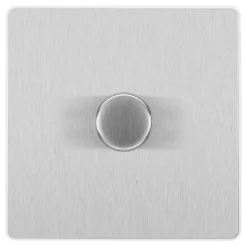 British General Evolve 1-Gang 2-Way LED Trailing Edge Single Push Dimmer Switch With Rotary Control Brushed Steel With White Inserts 11 British General Evolve 1-Gang 2-Way LED Trailing Edge Single Push Dimmer Switch With Rotary Control Brushed Steel With White Inserts -British General Shop 259PY A2