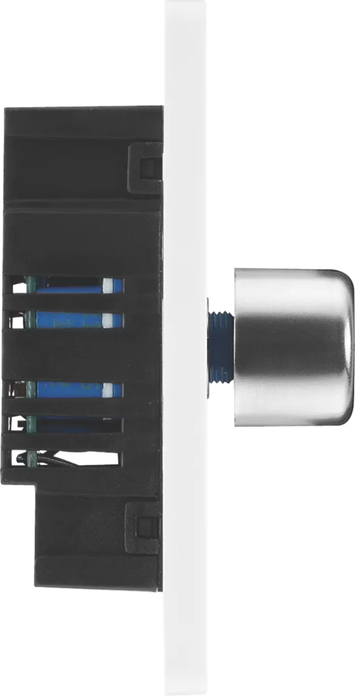 British General Evolve 1-Gang 2-Way LED Trailing Edge Single Push Dimmer Switch With Rotary Control Brushed Steel With White Inserts 8 British General Evolve 1-Gang 2-Way LED Trailing Edge Single Push Dimmer Switch With Rotary Control Brushed Steel With White Inserts - Image 6