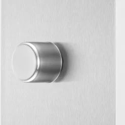 British General Evolve 1-Gang 2-Way LED Trailing Edge Single Push Dimmer Switch With Rotary Control Brushed Steel With White Inserts