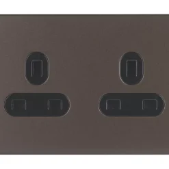Schneider Electric Lisse Deco 13A 2-Gang Unswitched Plug Socket Mocha Bronze With Black Inserts 7 Schneider Electric Lisse Deco 13A 2-Gang Unswitched Plug Socket Mocha Bronze With Black Inserts -British General Shop 262FF A1