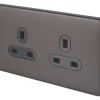 Schneider Electric Lisse Deco 13A 2-Gang Unswitched Plug Socket Mocha Bronze With Black Inserts 1 Schneider Electric Lisse Deco 13A 2-Gang Unswitched Plug Socket Mocha Bronze With Black Inserts -British General Shop 262FF P