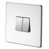 Crabtree Platinum 10AX 2-Gang 2-Way Light Switch Polished Chrome -British General Shop 26617 P