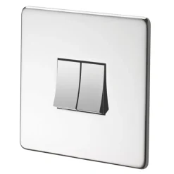 Crabtree Platinum 10AX 2-Gang 2-Way Light Switch Polished Chrome