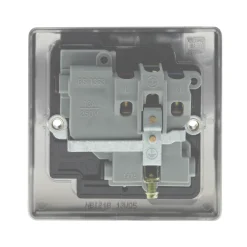 British General Nexus Metal 13A 1-Gang DP Switched Plug Socket Brushed Iridium With Black Inserts -British General Shop 26664 A3