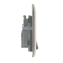 British General Nexus Metal 13A 1-Gang DP Switched Plug Socket Brushed Iridium With Black Inserts -British General Shop 26664 A4