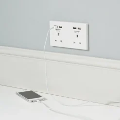 British General 900 Series 13A 2-Gang Unswitched Socket + 4.2A 4-Outlet Type A USB Charger White 10 British General 900 Series 13A 2-Gang Unswitched Socket + 4.2A 4-Outlet Type A USB Charger White -British General Shop 2678P A3