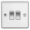 Knightsbridge CL3PC 10AX 2-Gang 2-Way Light Switch Polished Chrome