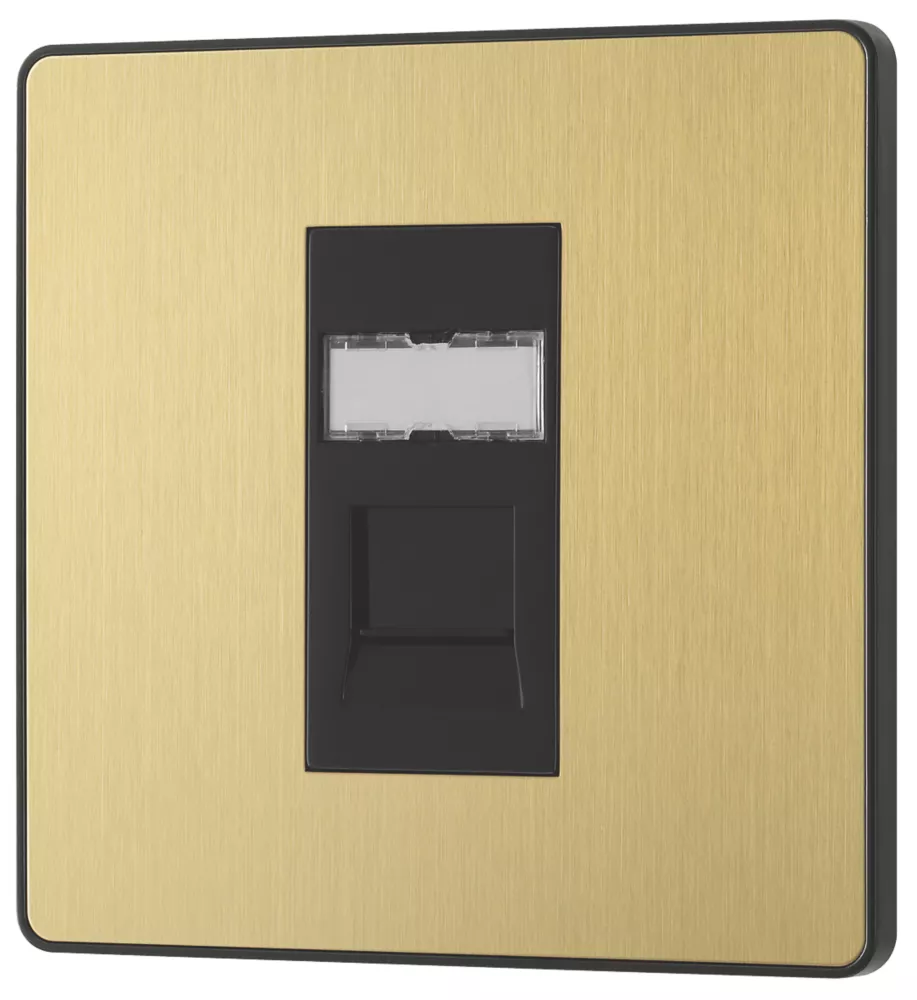 British General Evolve RJ45 Ethernet Socket Satin Brass With Black Inserts 3 British General Evolve RJ45 Ethernet Socket Satin Brass With Black Inserts
