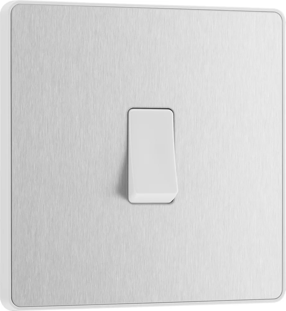 British General Evolve 20 A 16AX 1-Gang 2-Way Light Switch Brushed Steel With White Inserts 4 British General Evolve 20 A 16AX 1-Gang 2-Way Light Switch Brushed Steel With White Inserts - Image 2