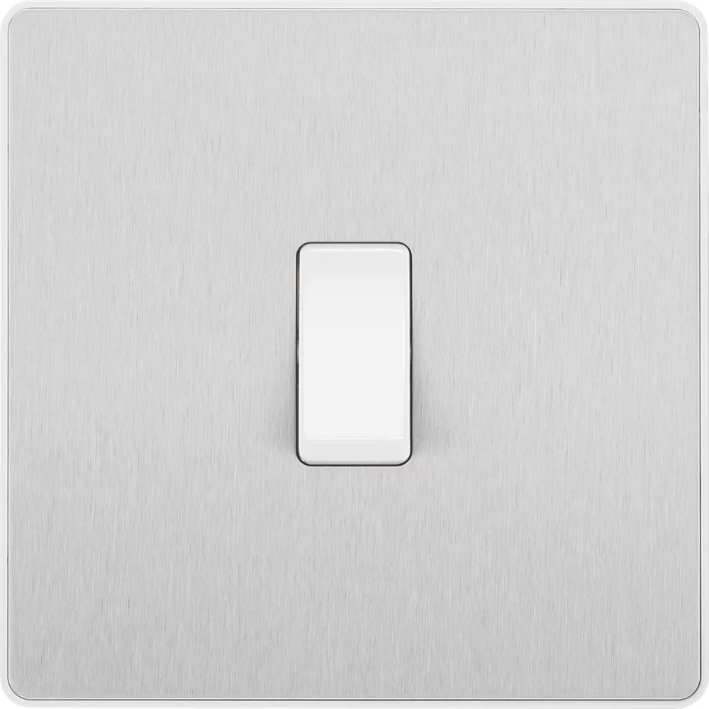 British General Evolve 20 A 16AX 1-Gang 2-Way Light Switch Brushed Steel With White Inserts 5 British General Evolve 20 A 16AX 1-Gang 2-Way Light Switch Brushed Steel With White Inserts - Image 3