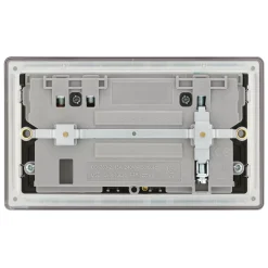 LAP 13A 2-Gang DP Switched Socket + 4.2A 2-Outlet Type A & C USB Charger Black Nickel With Black Inserts -British General Shop 269KJ A3