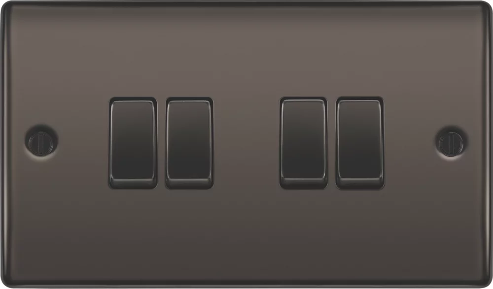 British General Nexus Metal 20A 16AX 4-Gang 2-Way Light Switch Black Nickel 4 British General Nexus Metal 20A 16AX 4-Gang 2-Way Light Switch Black Nickel - Image 2