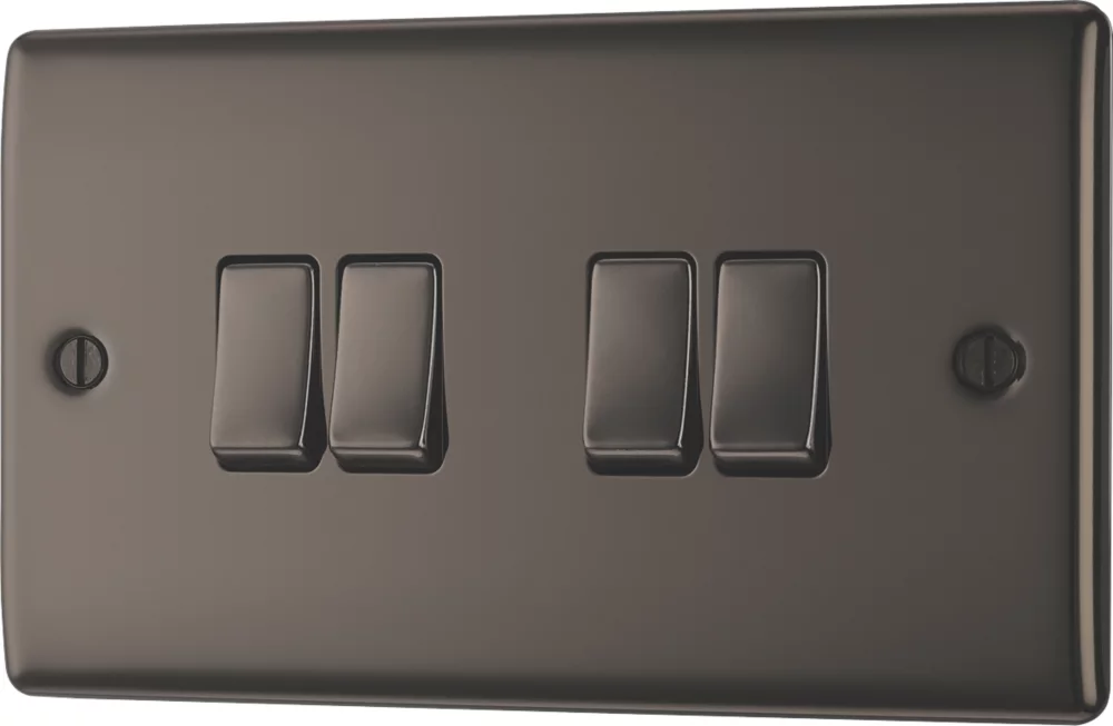 British General Nexus Metal 20A 16AX 4-Gang 2-Way Light Switch Black Nickel 3 British General Nexus Metal 20A 16AX 4-Gang 2-Way Light Switch Black Nickel