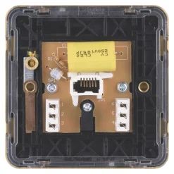 Schneider Electric Lisse Deco Master Telephone Socket Satin Brass With Black Inserts -British General Shop 275FF A3