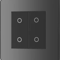 British General Evolve 2-Gang 2-Way LED Double Secondary Touch Trailing Edge Dimmer Switch Black With Black Inserts -British General Shop 278PY A3