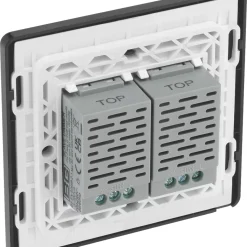 British General Evolve 2-Gang 2-Way LED Double Secondary Touch Trailing Edge Dimmer Switch Black With Black Inserts -British General Shop 278PY A4