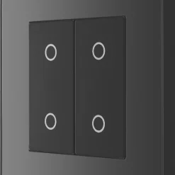 British General Evolve 2-Gang 2-Way LED Double Secondary Touch Trailing Edge Dimmer Switch Black With Black Inserts