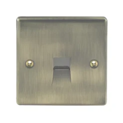 British General Nexus Metal Slave Telephone Socket Antique Brass -British General Shop 28326 A1