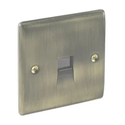British General Nexus Metal Slave Telephone Socket Antique Brass -British General Shop 28326 A2