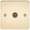 Knightsbridge FP0100PB 1-Gang Coaxial TV Socket Polished Brass -British General Shop 288TY P