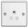 Knightsbridge CL5APCW 5A 1-Gang Unswitched Socket Polished Chrome With White Inserts -British General Shop 288VF P